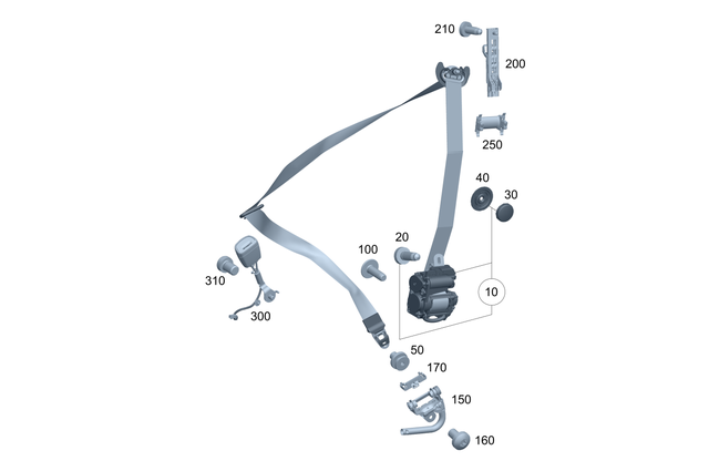 2958609900 - Front Seat: Seat Belt for Mercedes-Benz: EQE 350, EQE 350 SUV, EQE 350+, EQE 350+ SUV, EQE 500, EQE 500 SUV, EQE AMG, EQE AMG SUV Image image