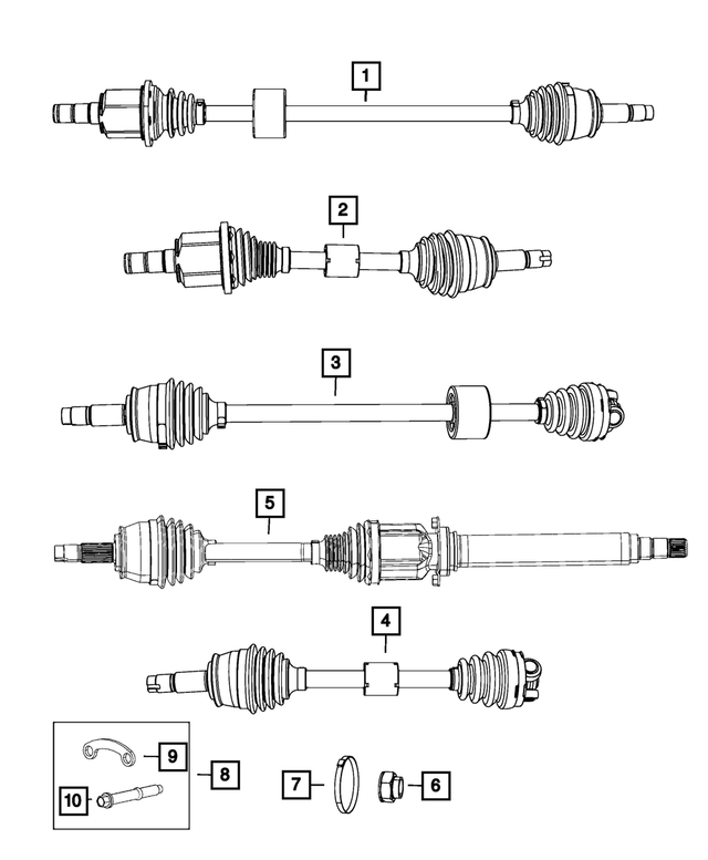 68101214AD - : Axle Half Shaft, Right for Mopar Image