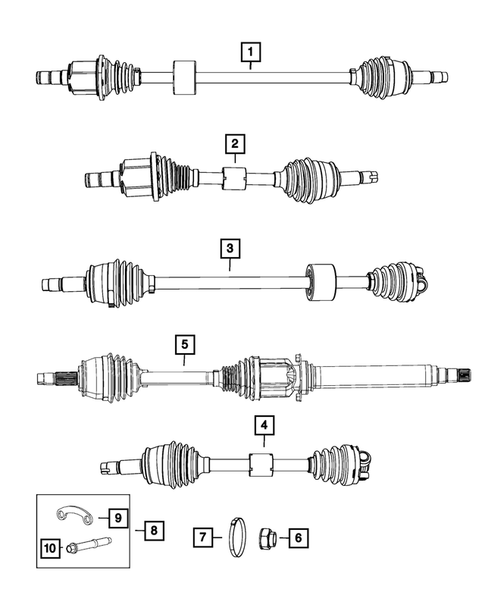Front Axle Drive Shafts for 2016 Fiat 500 #0