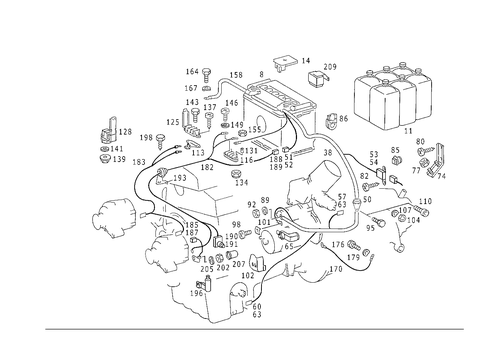 Battery, Starter/Alternator Cable for 1993 Mercedes-Benz 300CE #0