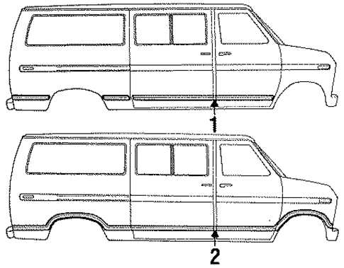 Exterior Trim - Pillars for 1991 Ford E-250 Econoline Club Wagon #0