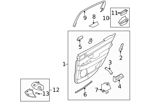 Interior Trim - Rear Door for 2004 Kia Amanti #0