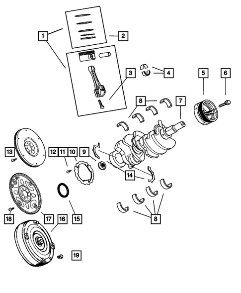 Crankshaft, Piston and Torque Converter for 2006 Jeep Commander #0