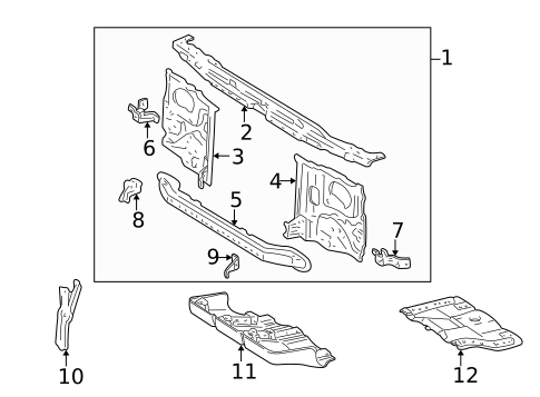 Radiator Support for 1998 Toyota 4Runner #0