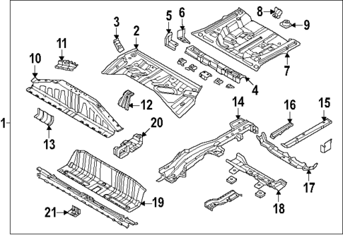 Rear Floor & Rails for 2025 Hyundai Kona Electric #0