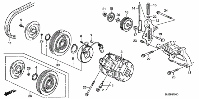 A/C Compressor (1) for 1992 Acura NSX #0