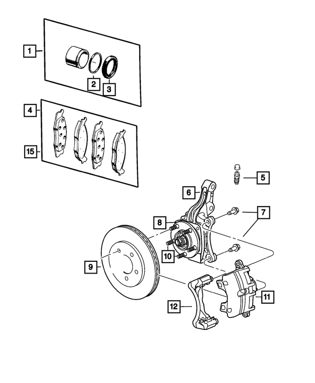 1BP00289AA - : Front Disc Brake Pad Kit, Bproauto, Right &amp; Left for Mopar Image