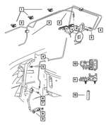 52128214 - Service Brakes: Brake Line Clip, Mounting for Jeep: Commander, Grand Cherokee Image