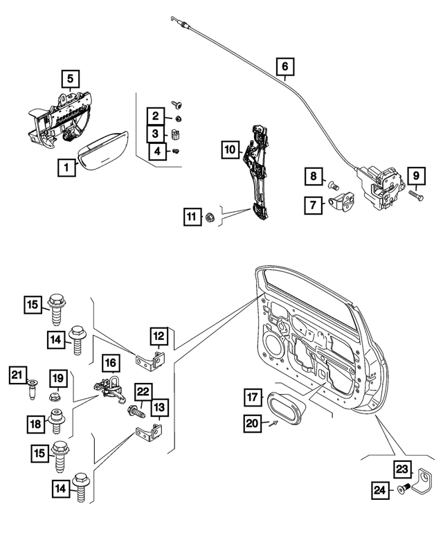 7TM42TZZAA - : Exterior Door Handle, Right for Mopar Image