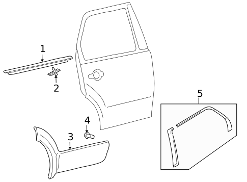 Exterior Trim - Rear Door for 2008 Ford Taurus X #0