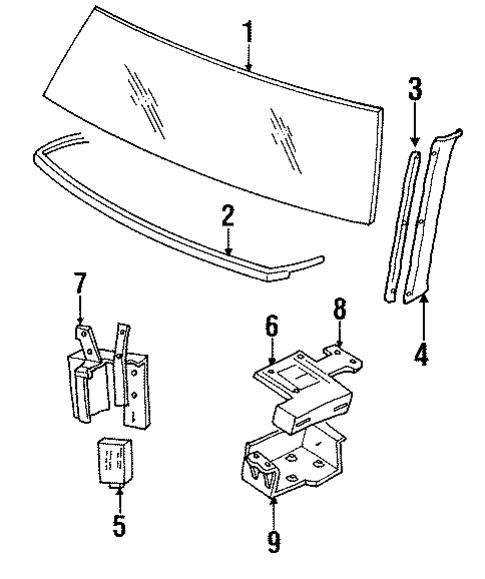 Glass - Windshield for 1998 Oldsmobile Regency #0