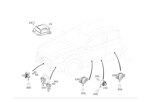 Belt Locking Retractor, Airbag and Sidebag for 2020 Mercedes-Benz GLA250 #0