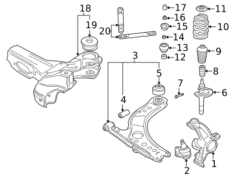 Suspension, Springs & Related Components for 2003 Audi TT Quattro #0