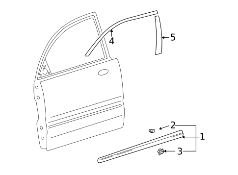 Exterior Trim - Front Door for 2001 Kia Optima #0
