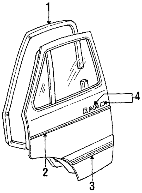 Door & Components for 1987 Dodge B250 #0