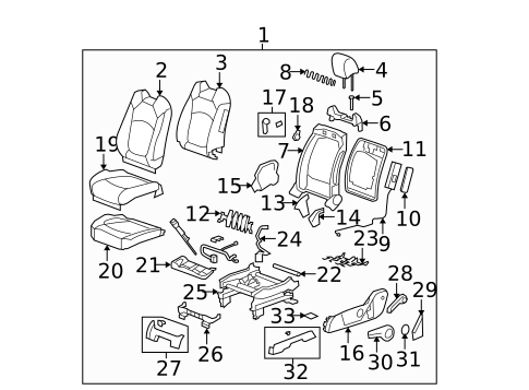 Front Seat Components for 2008 GMC Acadia #0