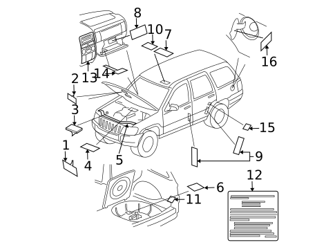 Labels for 2005 Jeep Grand Cherokee #0