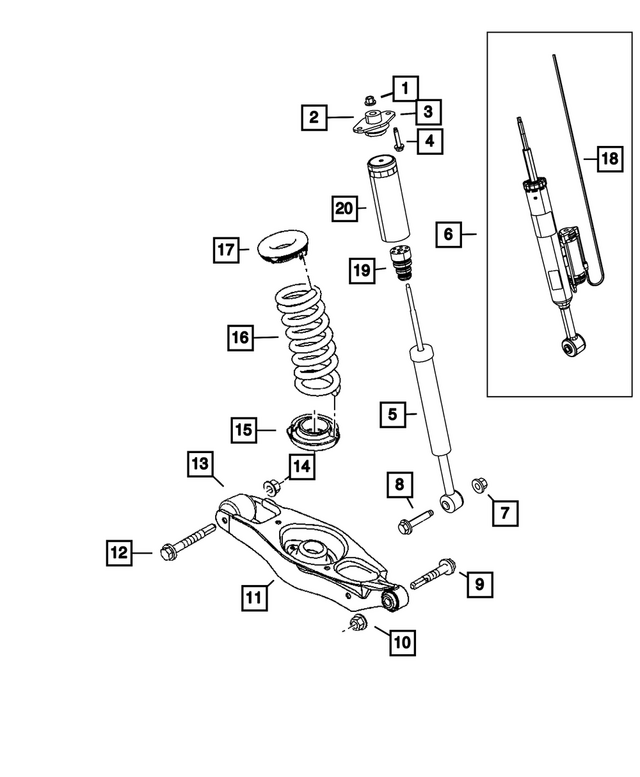 68260193AB - Rear Suspension: Suspension Shock Absorber for Mopar Image