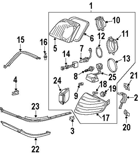 Headlamp Components for 1998 Mercedes-Benz SL600 #0