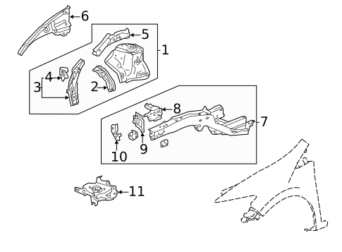 Structural Components & Rails for 2013 Honda CR-Z #0