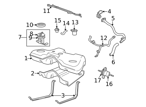 Fuel System Components for 2005 Ford Thunderbird #0