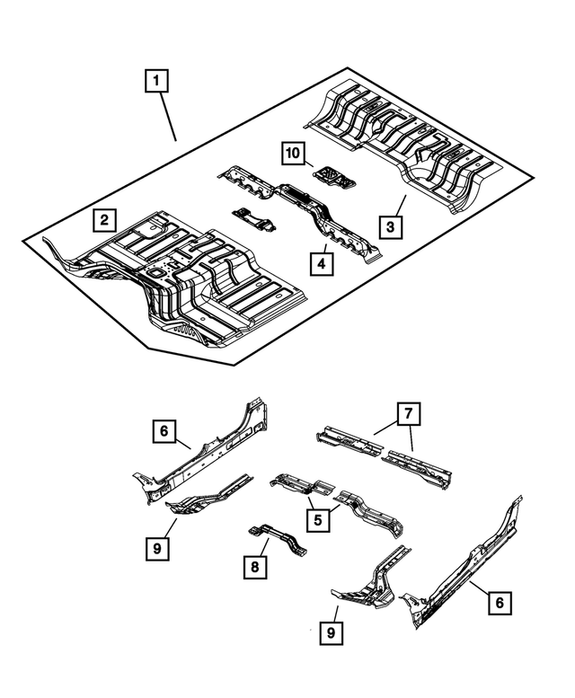 68034686AB - Body Sheet Metal Except Doors: Crossmember Baffle for Mopar Image