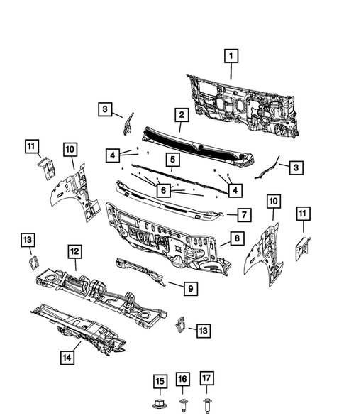 Cowl and Dash Panel for 2023 Chrysler Pacifica #0