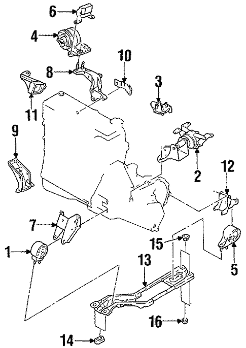 Engine & Trans Mounting for 1997 Kia Sephia | OEM Parts Online