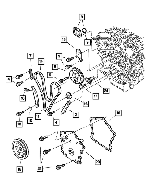 Timing Belt and Cover for 2004 Chrysler 300M #0