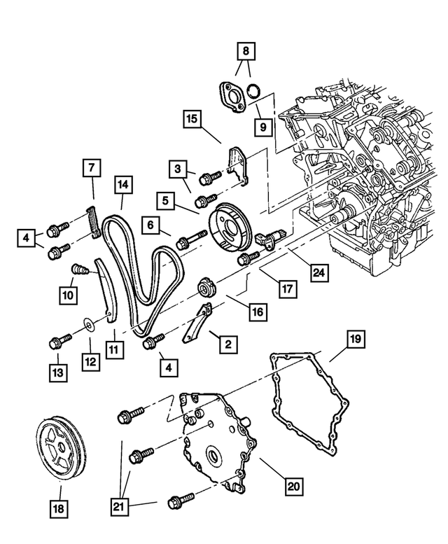 6100297 - Engine 2.7L Six Cylinder: Hex Head Bolt And Coned Washer for Mopar Image