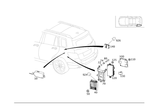 Control Units and Relays in Trunk for 2013 Mercedes-Benz GLK350 #0