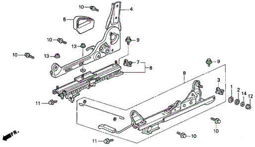 Right Front Seat Components for 1995 Honda Prelude #0