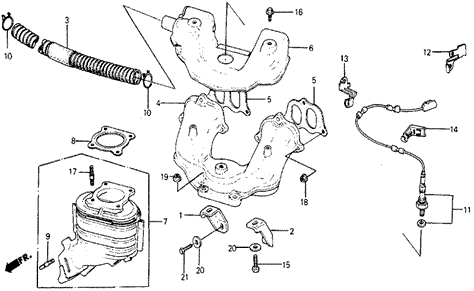 Exhaust Manifold for 1984 Honda Wagovan #0