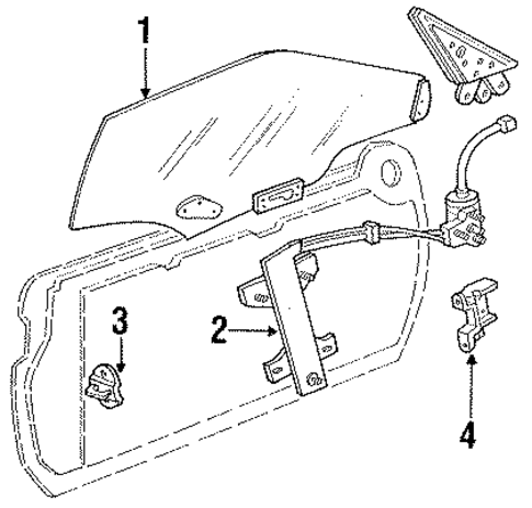 Glass - Door for 1989 Ford Probe #0