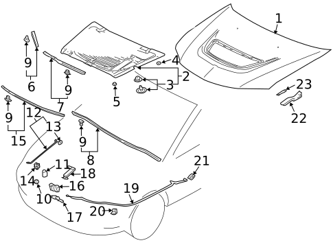 Hood & Components for 2006 Mitsubishi Lancer #0