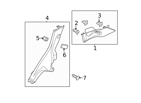 Interior Trim - Quarter Panels for 2016 Ford Fiesta #1