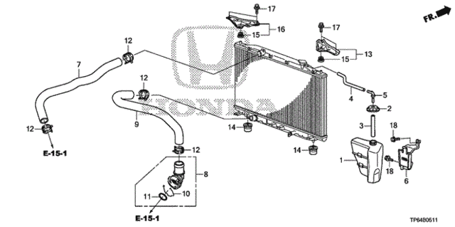Radiator Hose - Reserve Tank (L4) for 2012 Honda Crosstour #0