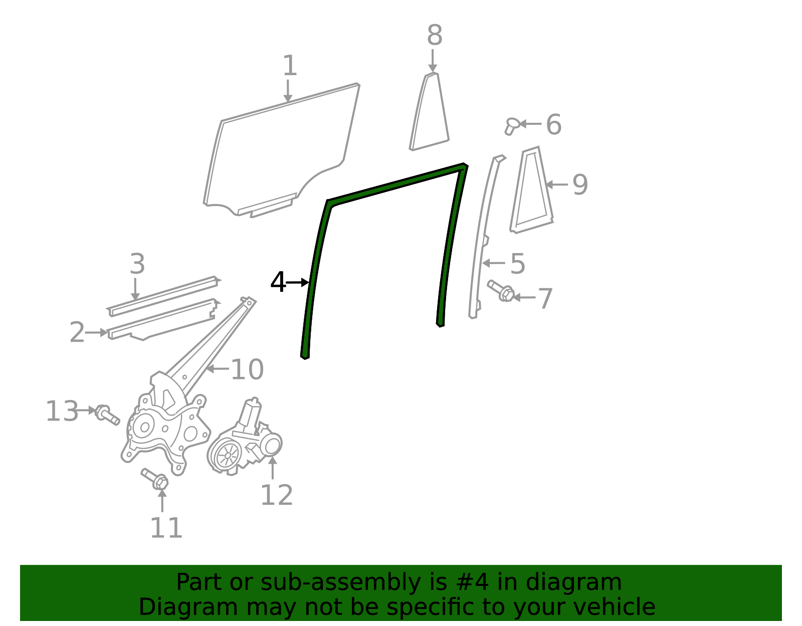 68142-12310 - Window Channel 2008-2015 Scion xB | Longo Toyota Parts