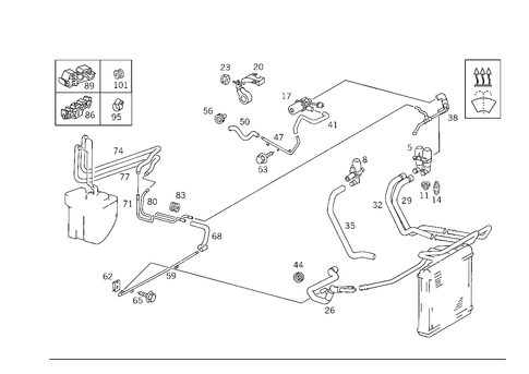 Heating Water Connection for 1993 Mercedes-Benz 500SL #0