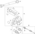 TVB500510 - Front Drive Axle: Drive Shaft for Land Rover: LR3, LR4, Range Rover Sport Image