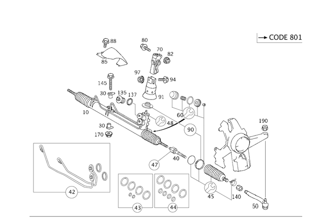 163460092580 - Steering: Transmission for Mercedes-Benz: ML55 AMG Image image