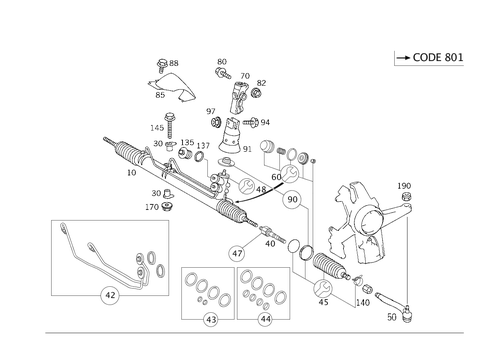 Steering Gear for 1998 Mercedes-Benz ML320 #1
