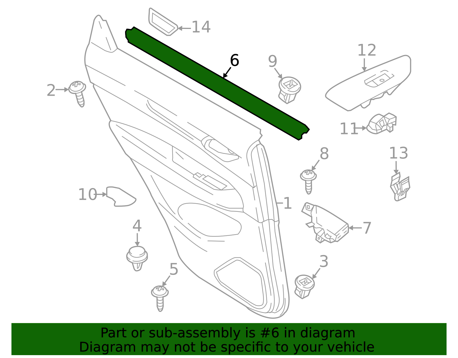 KB7W-73-821A - Door Window Belt Weatherstrip 2017-2025 Mazda CX-5