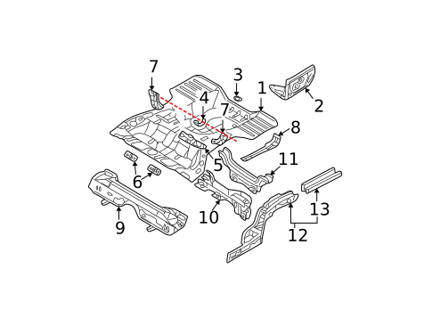 Rear Floor & Rails for 2006 Mitsubishi Lancer #0