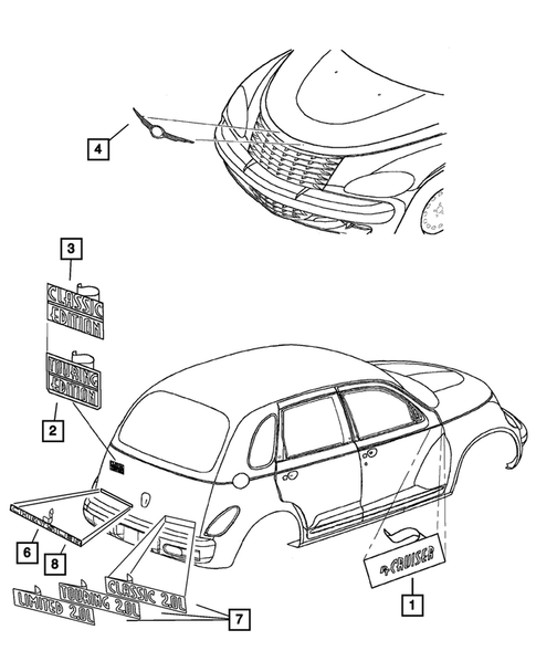 Nameplates for 2002 Chrysler PT Cruiser #1