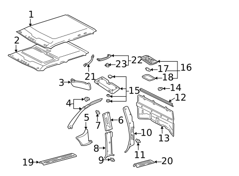 Interior Trim - Pillars for 2004 Toyota Tacoma #0