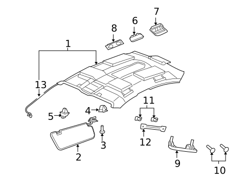 Interior Trim - Roof for 2008 Pontiac G8 #0