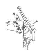4894403AG - Doors and Related Parts: Outside, Rearview, Electric, Heated Mirror, Left for Chrysler: Town &amp; Country, Voyager | Dodge: Caravan, Grand Caravan Image