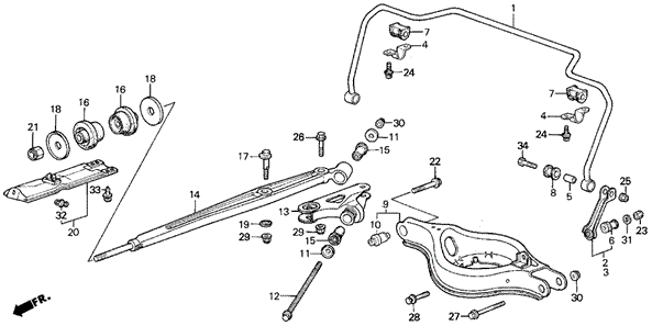 Rear Lower Arm (86-88) for 1988 Acura Legend #0