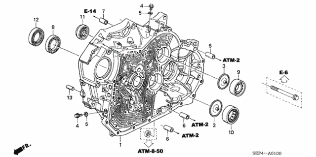 AT Torque Converter Case (-'06) for 2004 Acura TL #0